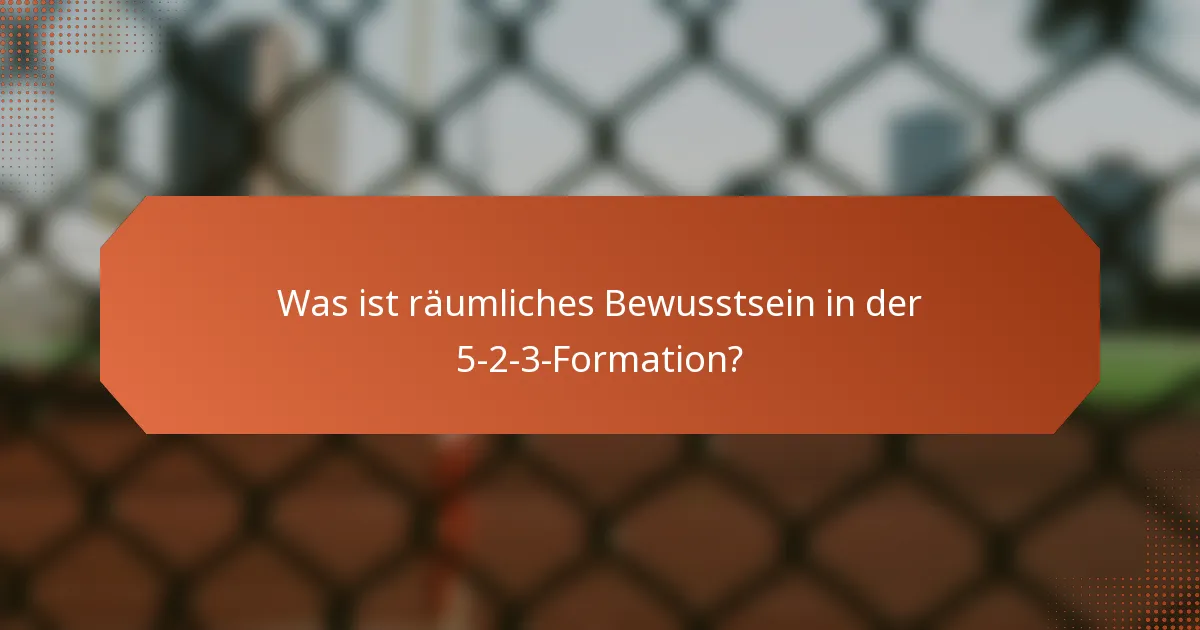 Was ist räumliches Bewusstsein in der 5-2-3-Formation?